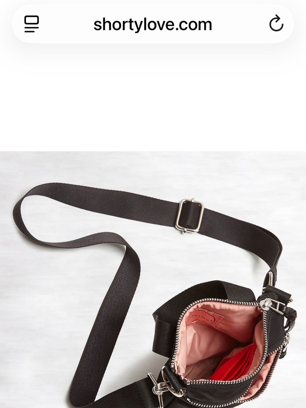 Shorty Love Amuse shorthand NEW Crossbody bag with Striped Adjustable Strap - Picture 4 of 8